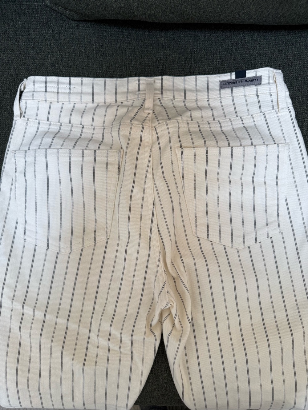 Citizens Of Humanity White Jeans with Gray Pinstripes - Picture 4 of 5